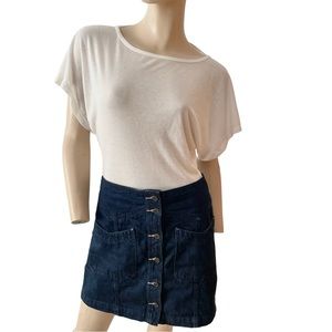 Free People- NWOT soft white tee bodysuit with cut out back- small